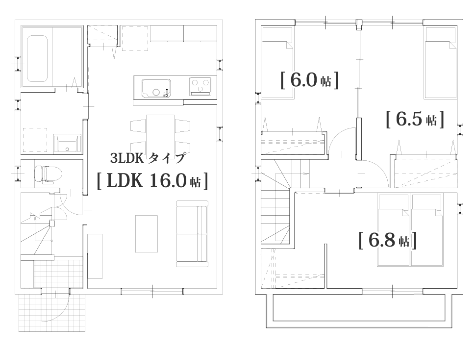 静岡の賃貸ガレージハウスは大場建設：施工実績1「VILLAS CANE」間取り